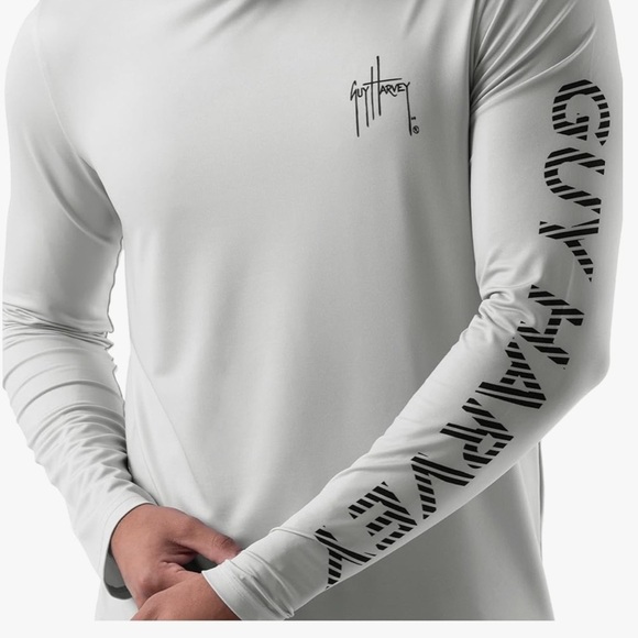 Guy Harvey Men's Performance Hoodie gray XXL - Picture 4 of 10